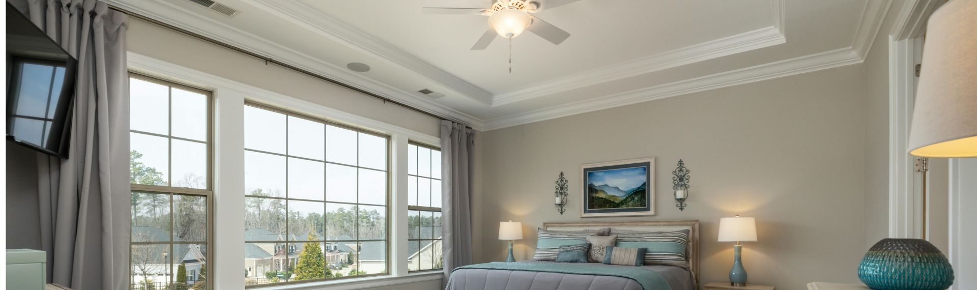Comfortable residential bedroom with stable indoor conditions