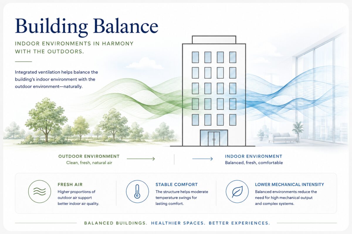 Building balance between outdoor environment and indoor comfort